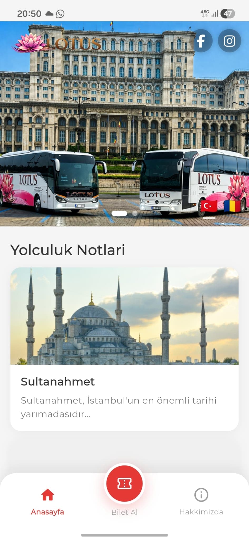 Lotus Tour Mobil Uygulaması — 1
