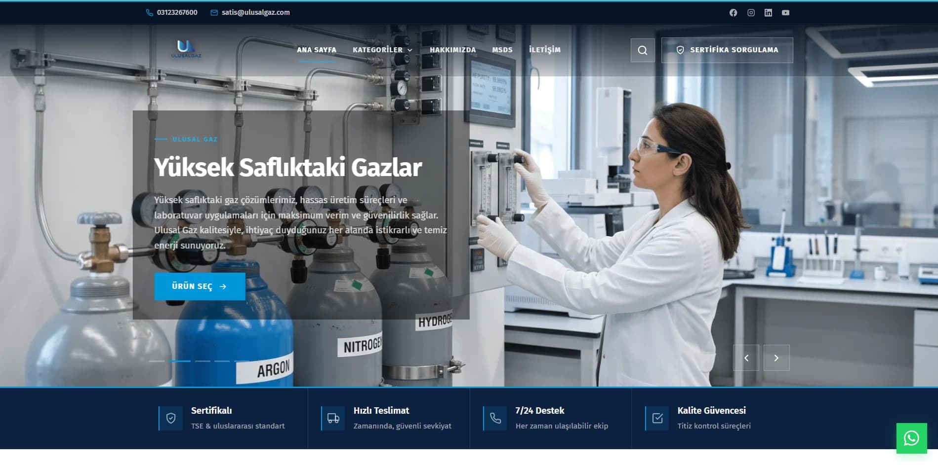 Kurumsal Gaz Satış Sitesi & Yönetim Paneli — 1