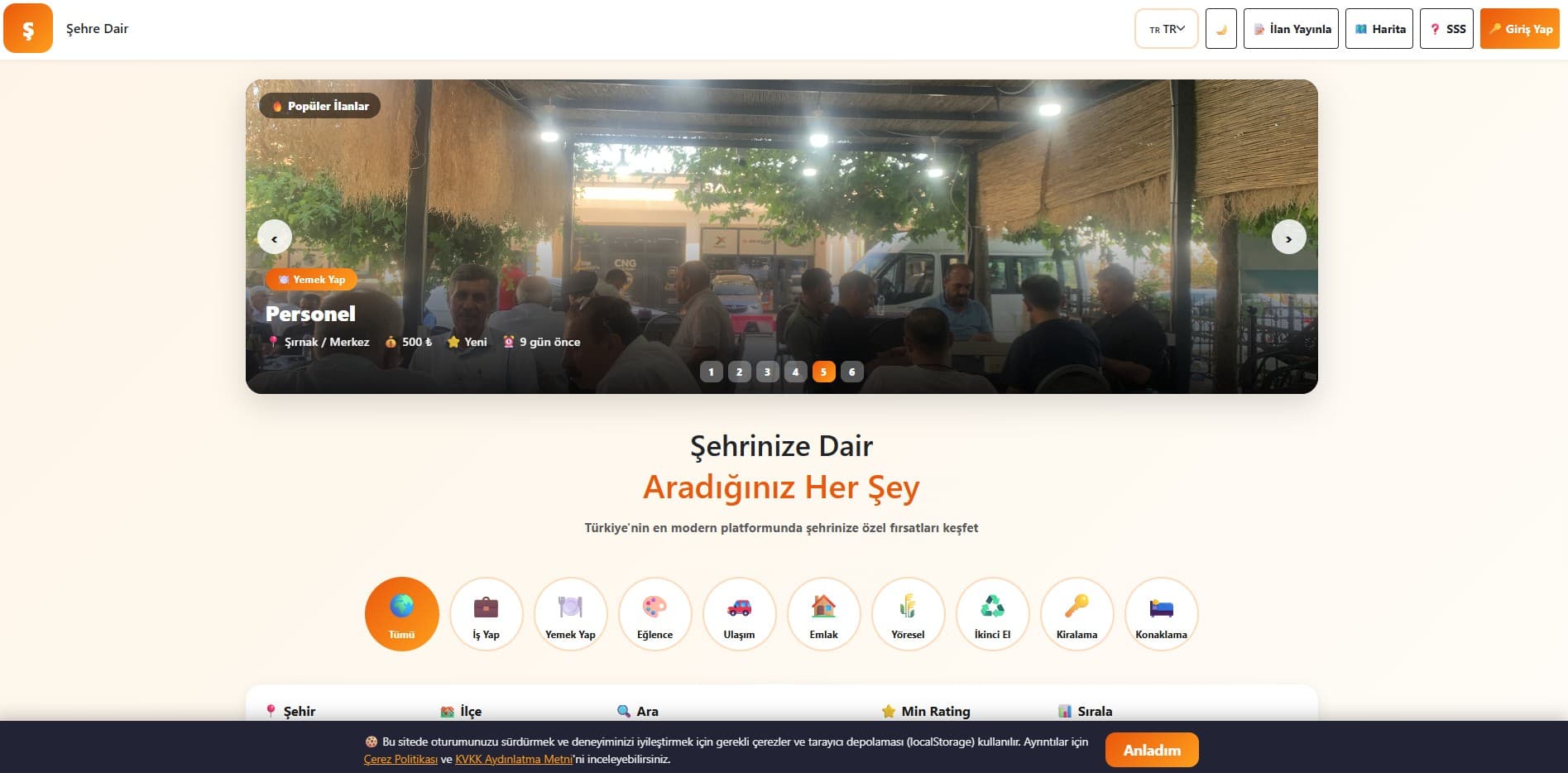 Şehre Dair — Şehirlere Özel İlan ve Hizmet Platformu — 1