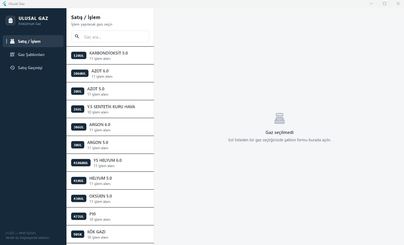 Ulusal Gaz — Desktop Sales & Certificate Application — 1