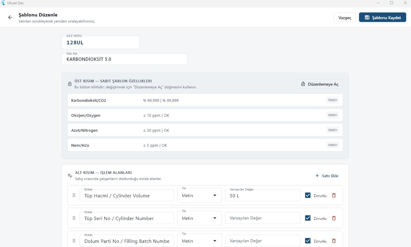 Ulusal Gaz — Desktop Sales & Certificate Application — 2